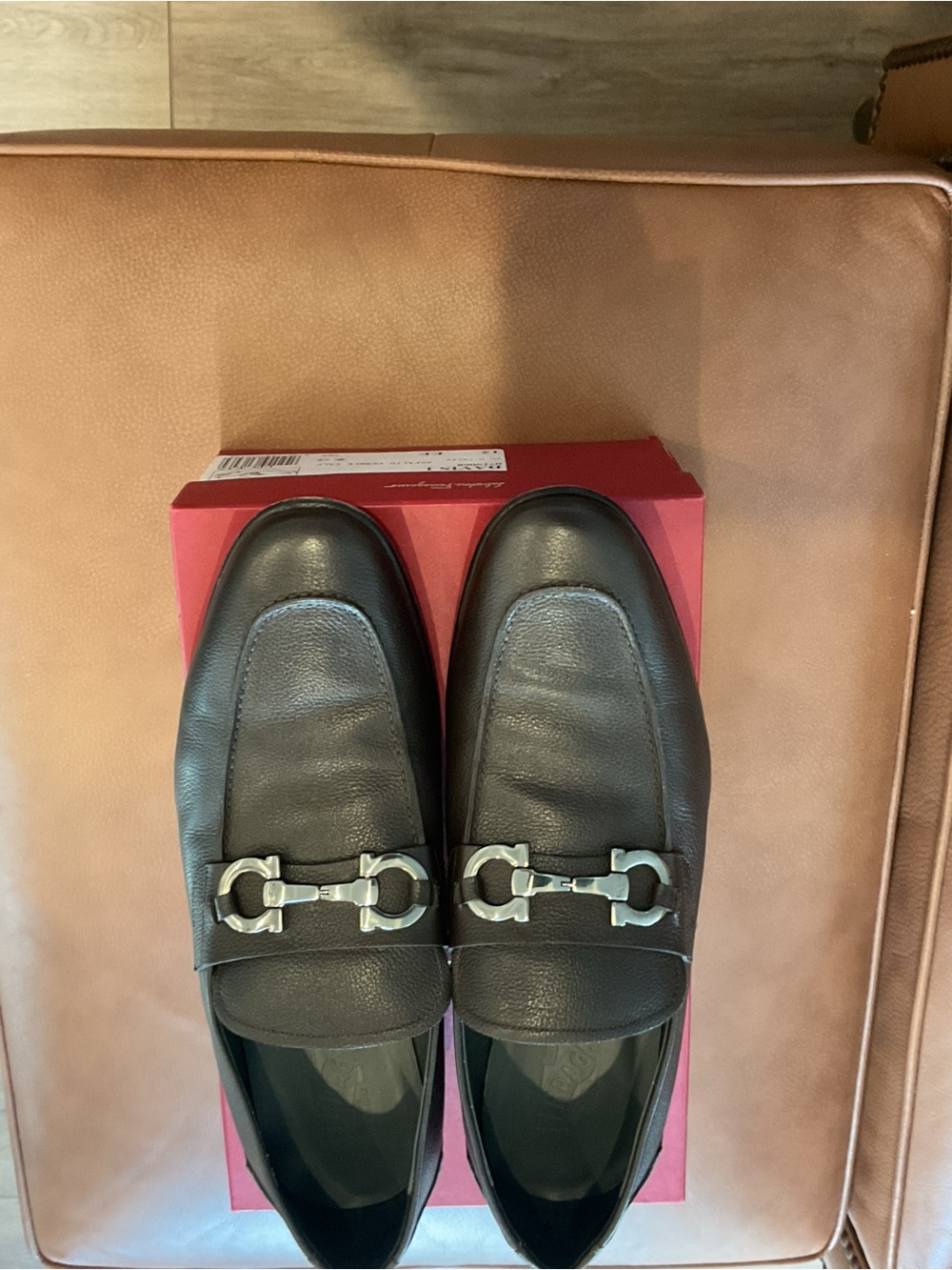 Salvatore Ferragamo Black Leather Horsebit Loafers